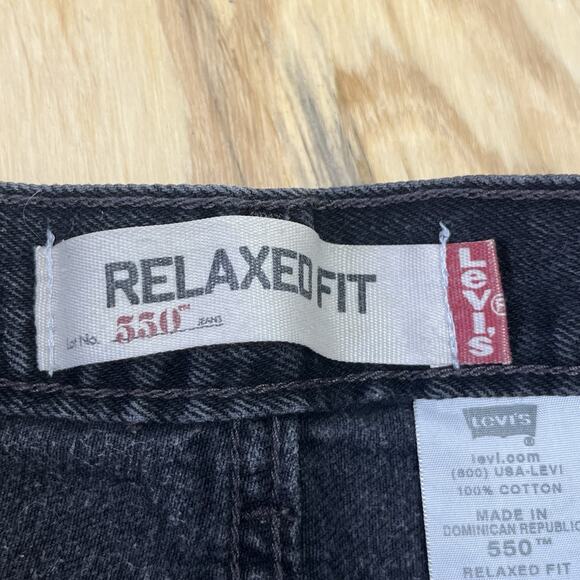 Levis Mens 550 Relaxed Fit Black Jeans Size 34x30 (32X30) Denim Pants Vintage - Picture 5 of 11